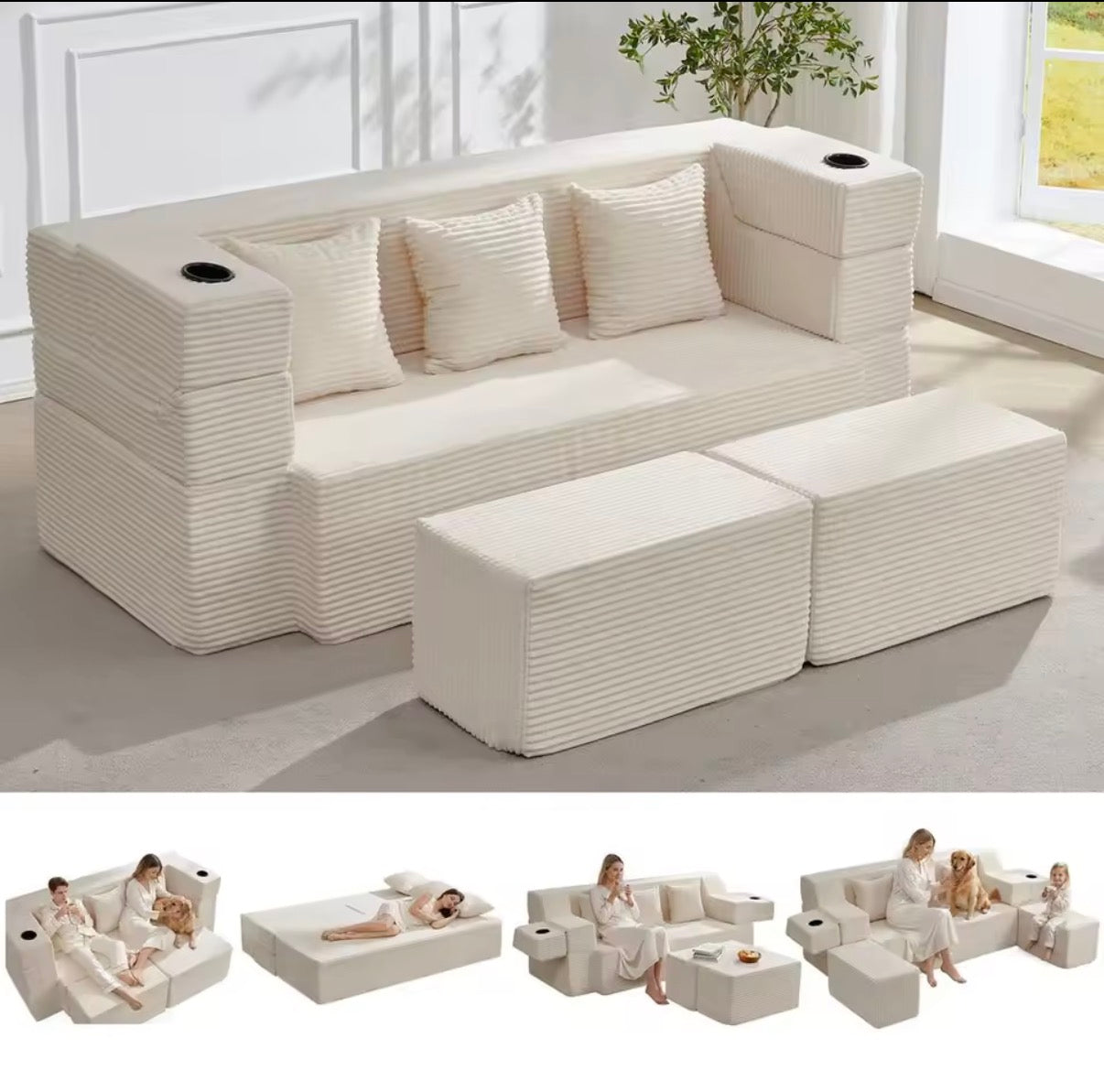 Sleeper Ottoman Sofa Bed