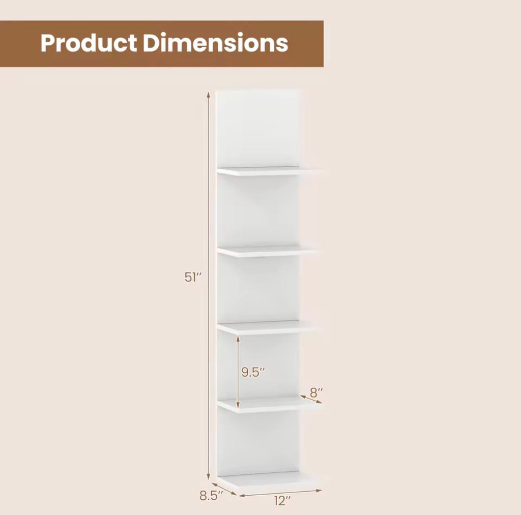 Vertical storage wall shelf