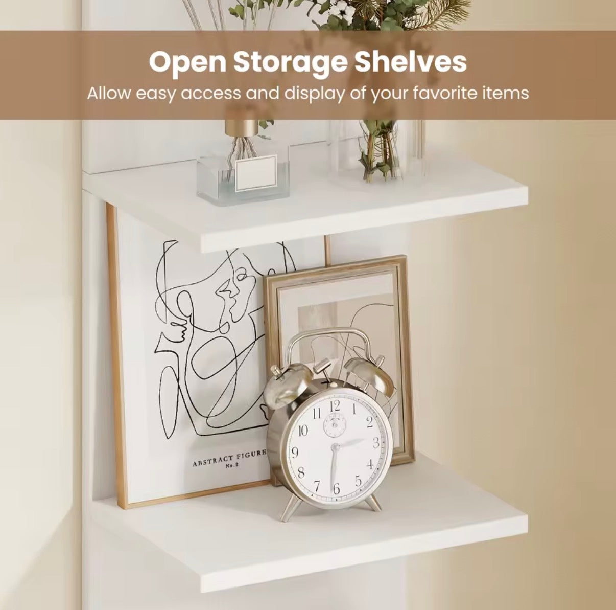 Vertical storage wall shelf