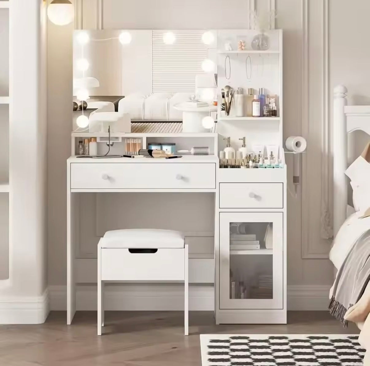 White Makeup Vanity Table