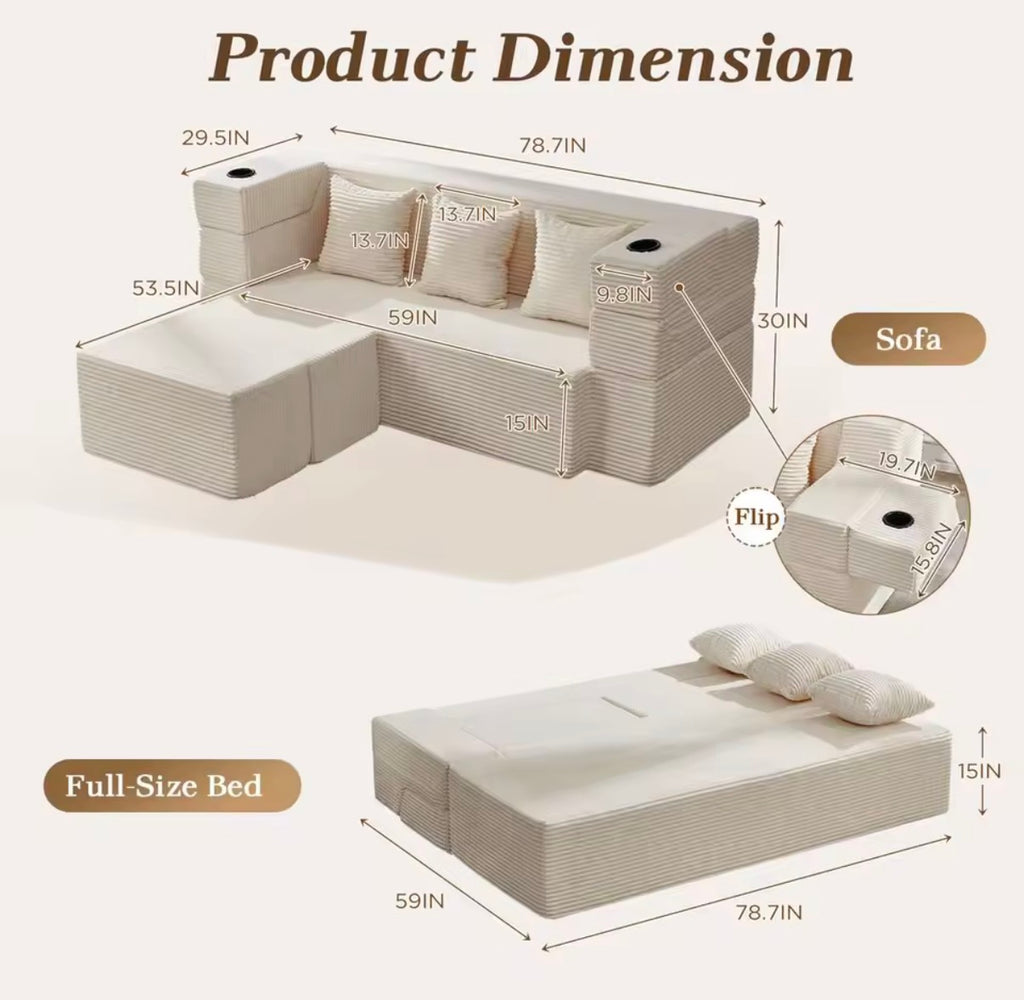 Sleeper Ottoman Sofa Bed